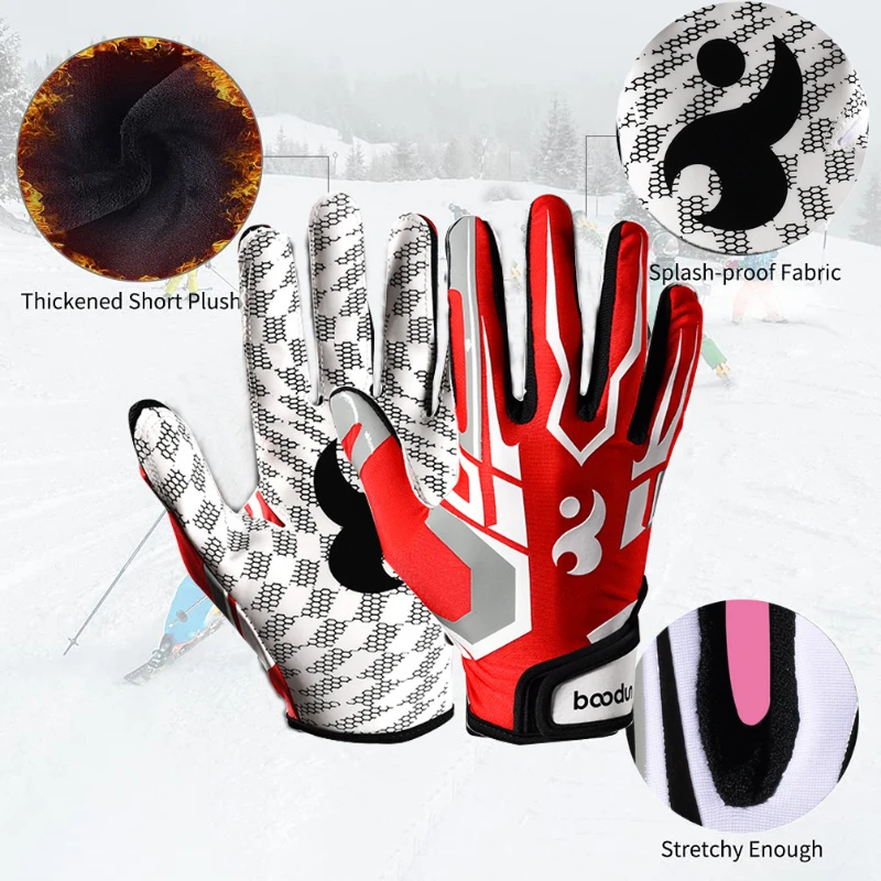 Rugby Gloves Full Finger Anti Slip Gel 1 Pair For Baseball American Football