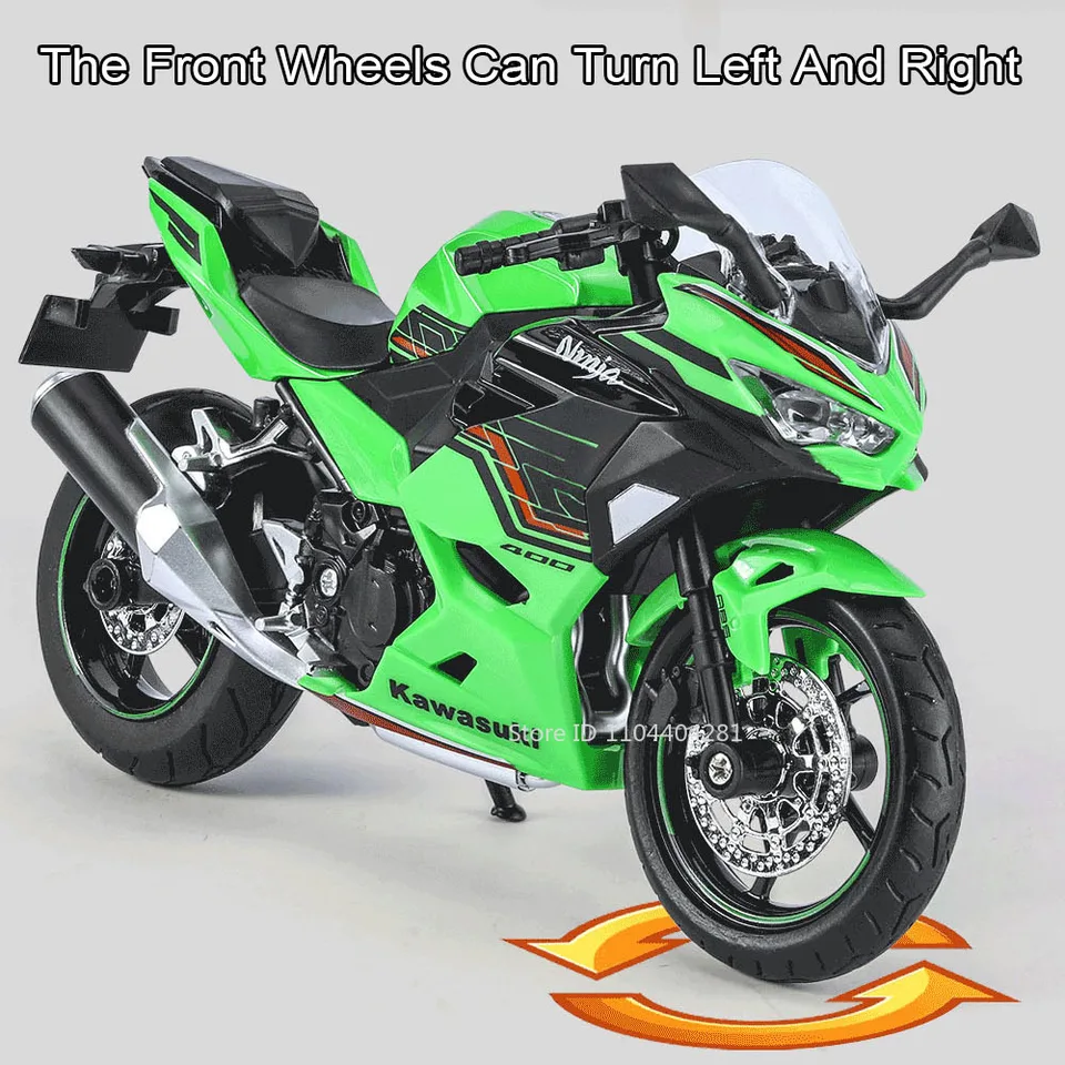 1:12 カワサキニンジャ 400 ZX6R 合金オートバイダイキャストモデル
