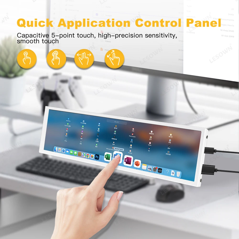 LESOWN ̴ Ʈġ IPS ġ LCD, 8.8 ġ   ũ , 480x1920 HDMI ȭƮ , ǻ PC Aida64 