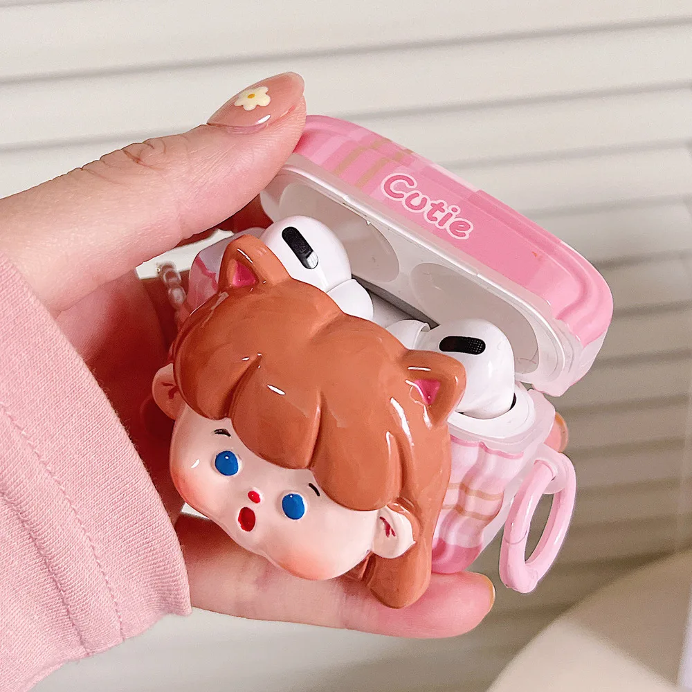 Cute Cat Ear Girl Protective Cover Airpod3 airpodsPro Earphone Case Second Wireless Bluetooth Third Pods1 Suitable for_voghion.com