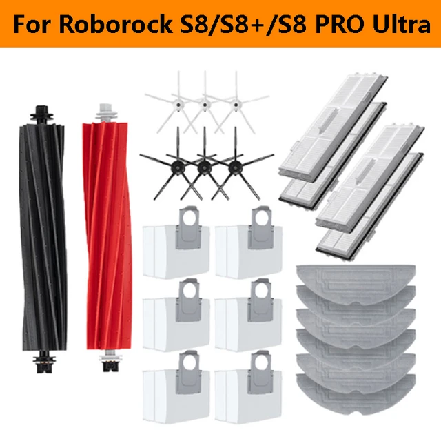 Roborock S8 S8 Pro Ultra S8+ Robot Vacuum Spare Parts Main Side Brushes Mop  Cloths HEPA Filters Dust Bags Accessories - AliExpress