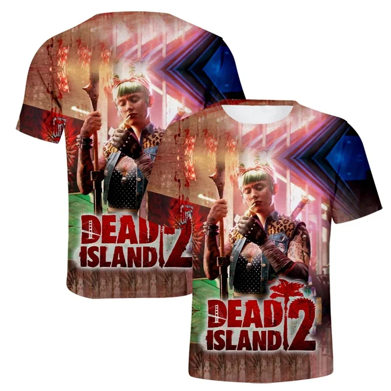 

Horror Game Dead Island 2 T-Shirt Casual 3d Printed T Shirt For Men Clothes Streetwear Summer Tees Oversized Round Neck Tops