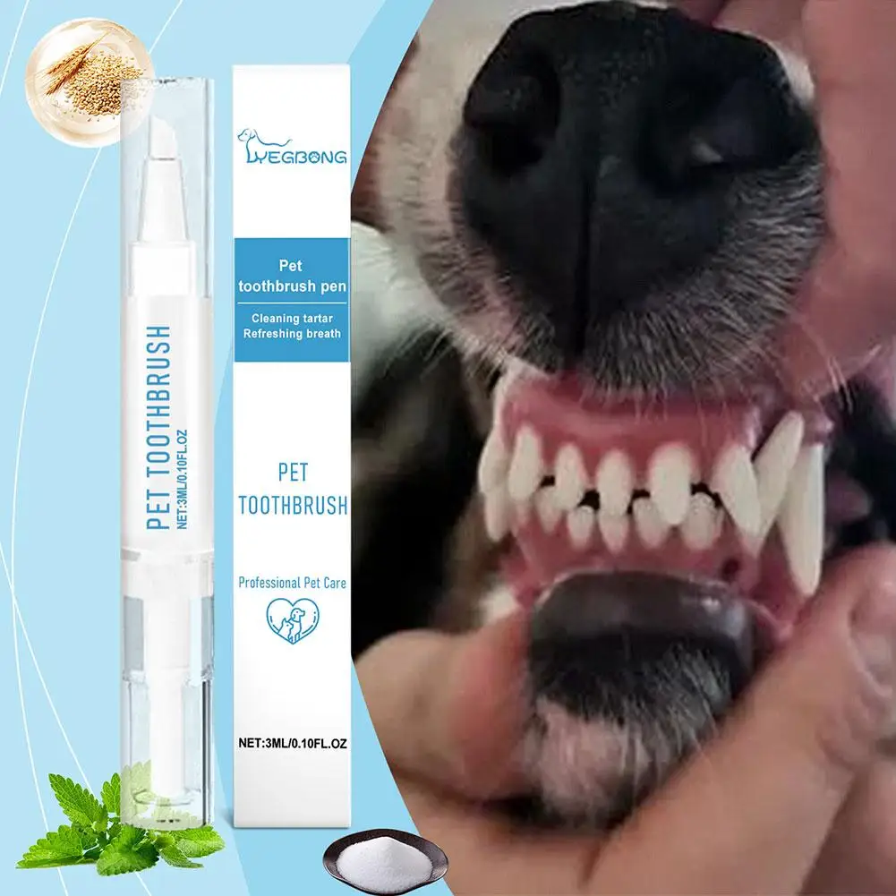 Dog Teeth Cleaning Pen Cat/Dog Tartar Remover For Teeth Pet Dental Stain Cleaning Grooming Toothbrus J3E4