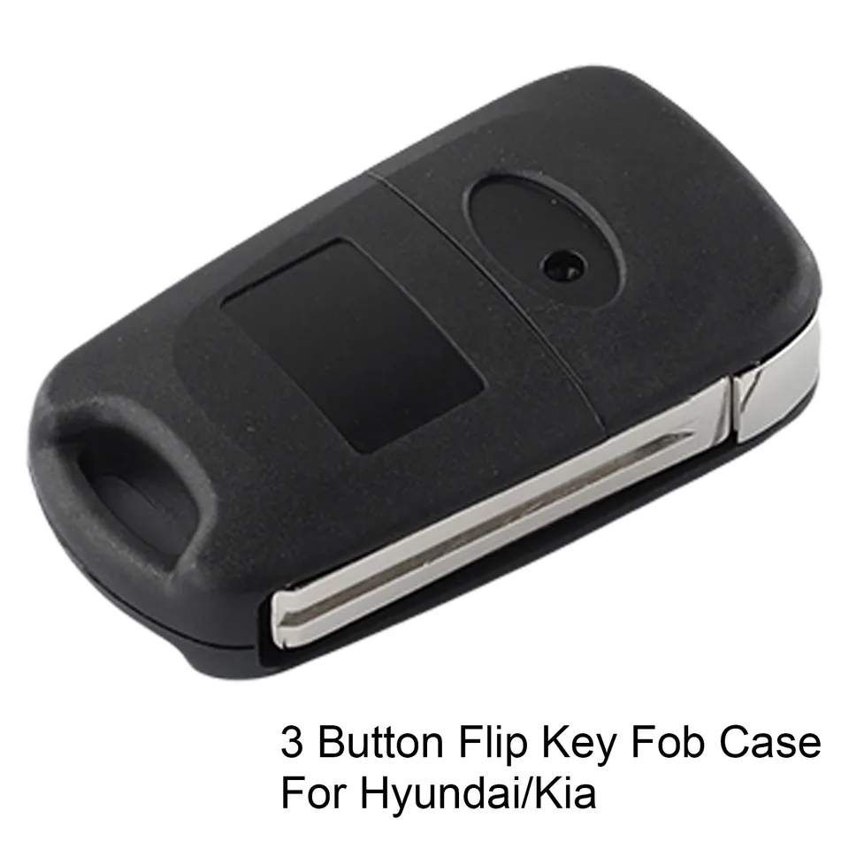 HIBEYO Custodia In TPU Per Chiave Auto, Compatibile Con Kia (K5, Rio, Ceed) E Hyundai (i20, I30, Santa Fe), Portachiavi In Pelle Nera - 4