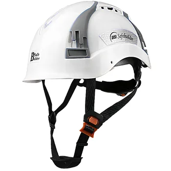 Casco di sicurezza a tesa intera CE con adesivo riflettente Elmetto protettivo da costruzione Berretto di salvataggio ANSI da lavoro per ingegnere