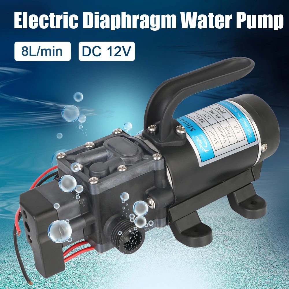 

Agricultural Electric Water Pump Water Spray Car Wash DC 12V 100W Diaphragm Self Priming Pump Durable 8L/min Micro High Pressure