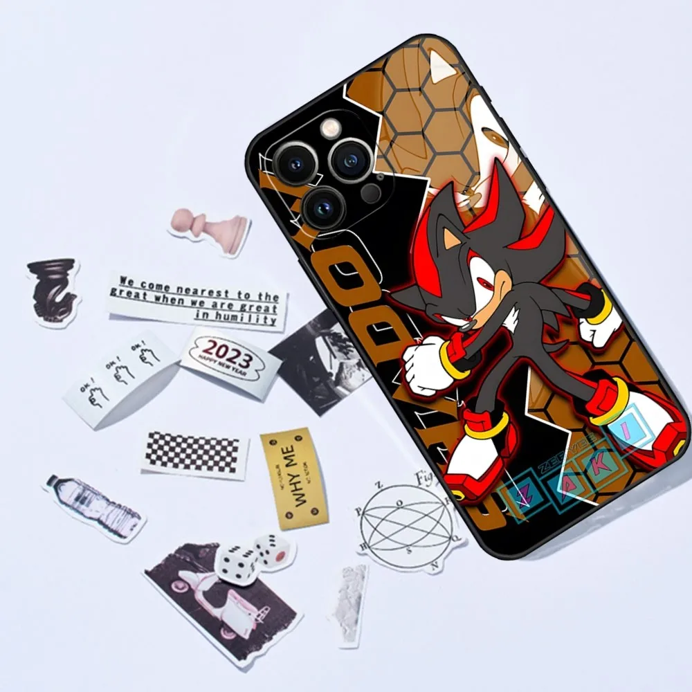 thumbnail image 1 of Funda de teléfono con dibujos animados de anime S-Sonics Hedgehog para iPhone 15, 13 Pro Max, 14 Mini, 12, 11, Xr, X, Xs, 6s, 6, 8, 7 Plus, carcasa trasera de silicona, 1 of 5