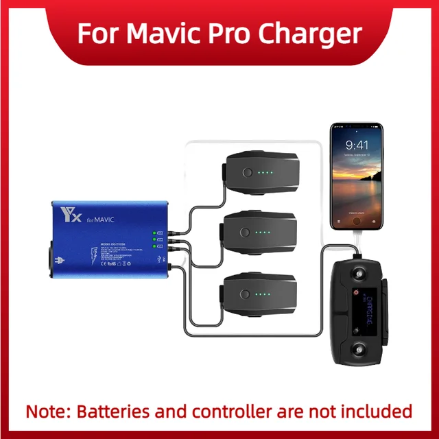 ドローンバッテリー充電器ハブ,5 in 1,mavic proシリーズと互換