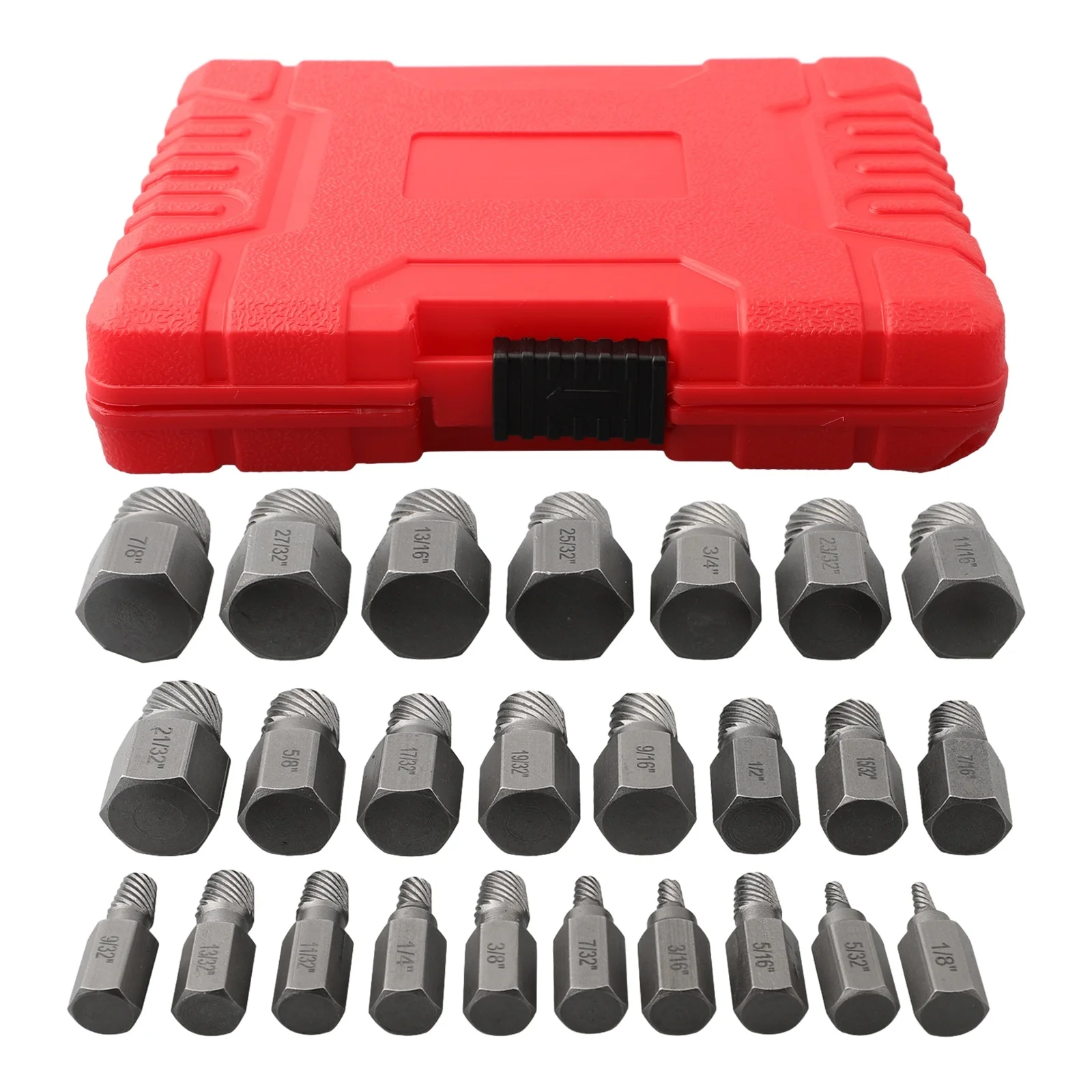 

25pcs Screw Extractor Set Damaged Broken Bolt Screw Extractor Hex Head Extractor Metal Drill Bit Broken Bolt Stud Remover Tool