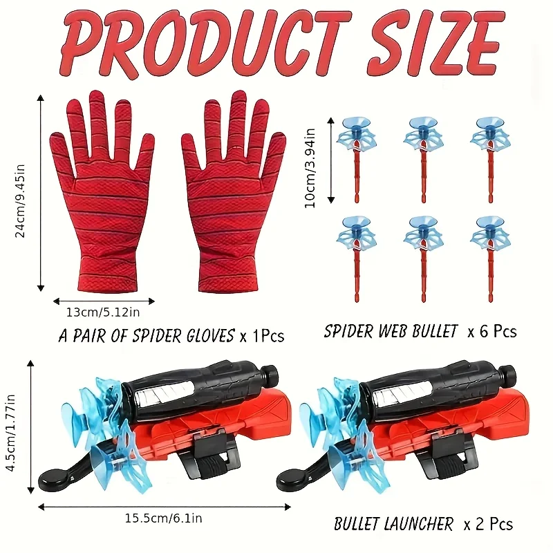قاذف خيوط سبايدرمان المطور - طقم القفازات المزدوج...
