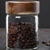 180ml Wood Lid Glass Airtight Canister Kitchen Storage Bottles Jars Food Container Grains Coffee Beans Grains Candy Containers 1