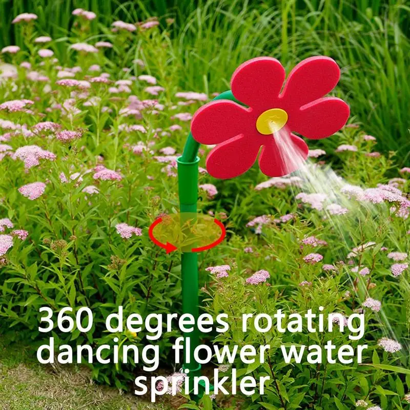 Garden sprinkler Plants irrigation kits Plant waterer Irrigation sprinklers Garden irrigation nozzle Drip irrigation Drip irrigation sprinklers Garden dripper Crazy Spin Sprinkler Flower Shape Dancing Daisy Sprinklers 360 Rotating Water Spray Toy for Yard Lawn Watering Garden Decoration