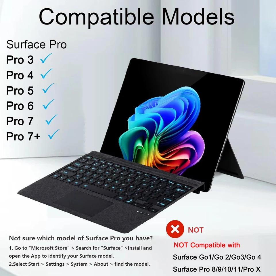 Surface Pro 3/4/5/6/7 キーボード ワイヤレス 日本語配列 Surface Pro