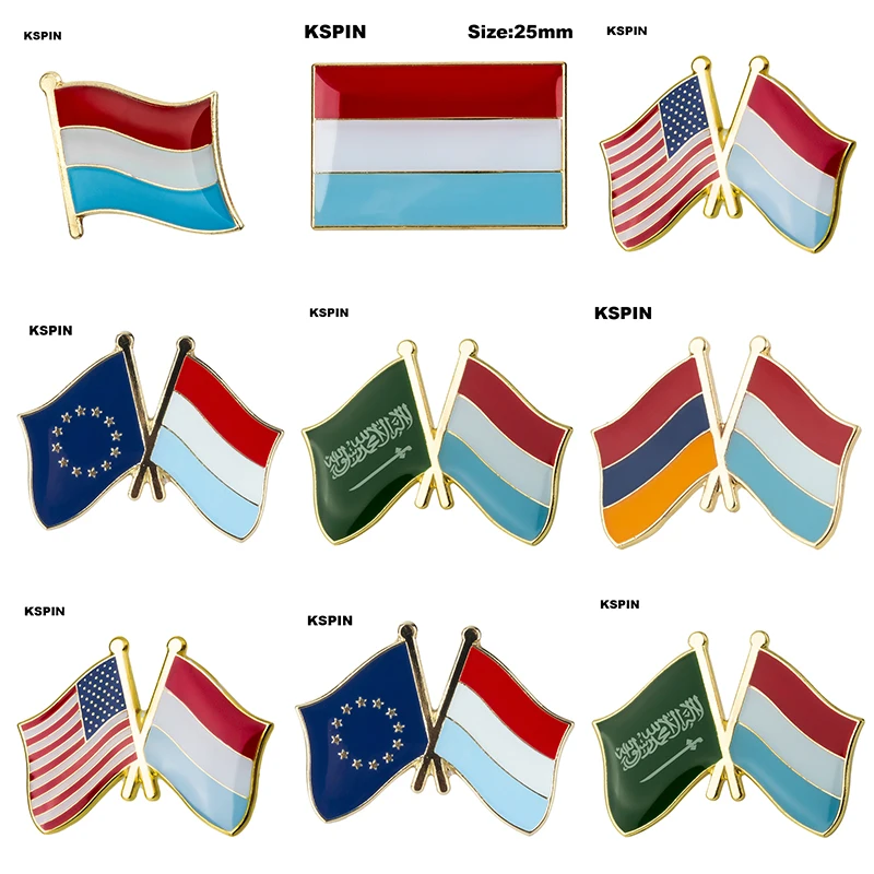 

10pcs a lot Luxembourg Flag Laple Pin Badge Brooch