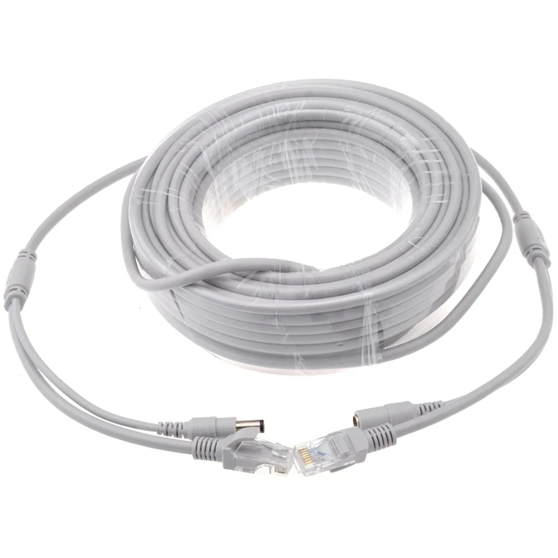 IP Camera Extension Cable Power Supply RJ45 2 IN 1 Network Wires 5M/10M/20M/30M RJ45 Extension Cable RJ45+DC For IP Cameras 2