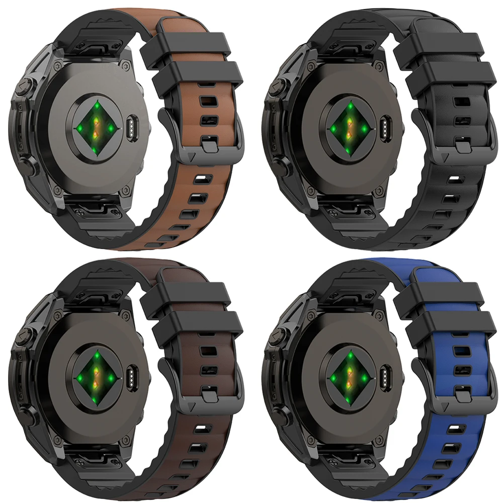 Premium Leather-Silicone Hybrid Wristband with QuickFit Adjustment
