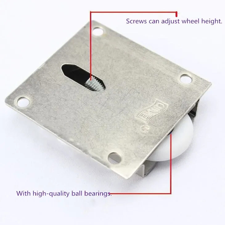 Furniture sliding door moving wheel roller runner wardrobe cabinet bearing top bottom pulley wheel metal wading door
