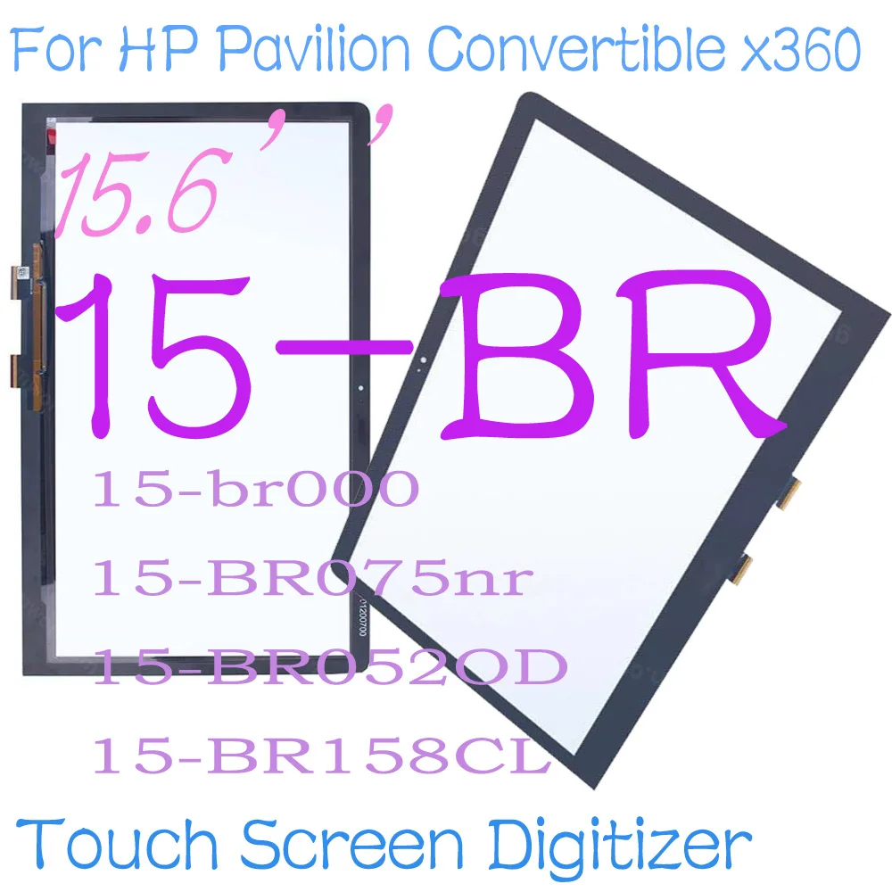 Originale 15.6 Pollici 15-Br Per Hp Pavilion Convertible X360 15-Br 15-Br000 Touch Screen Digitizer Sostituzione Del Pannello In Vetro