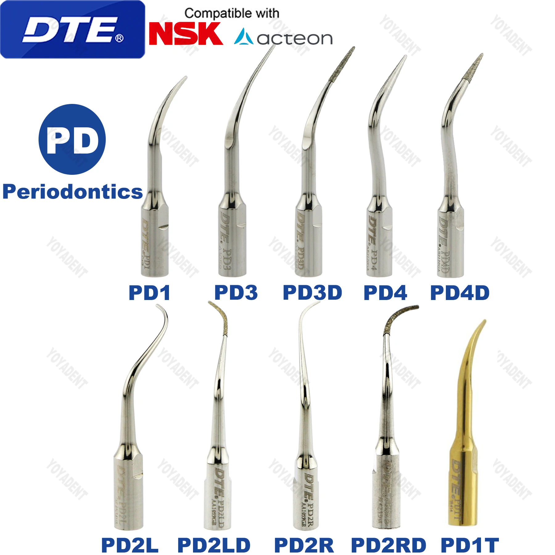 Woodpecker DTE Dental Ultrasonic Scaler Tips Tooth Cleaning Machine Cutter Head Fit SATELEC ACTEON NSK Scaler Handpiece 3