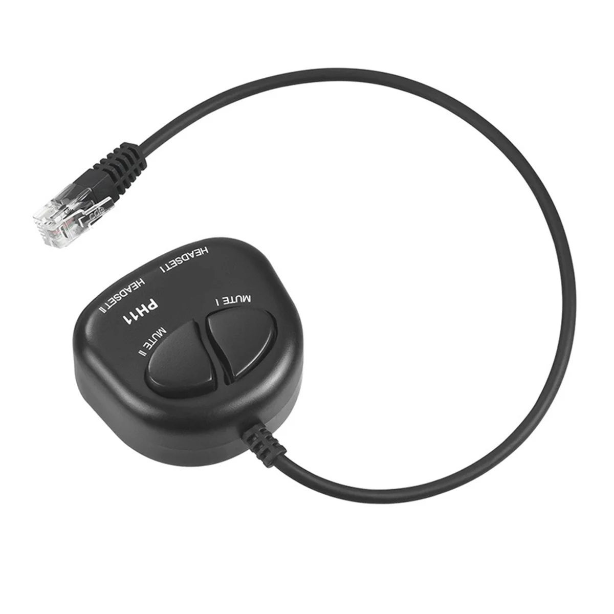TWO Mute Switch Training Adapter Dual RJ9 Sockets to RJ9 Headset Male Plug for Call Center Headset Training Adapter 4P4C