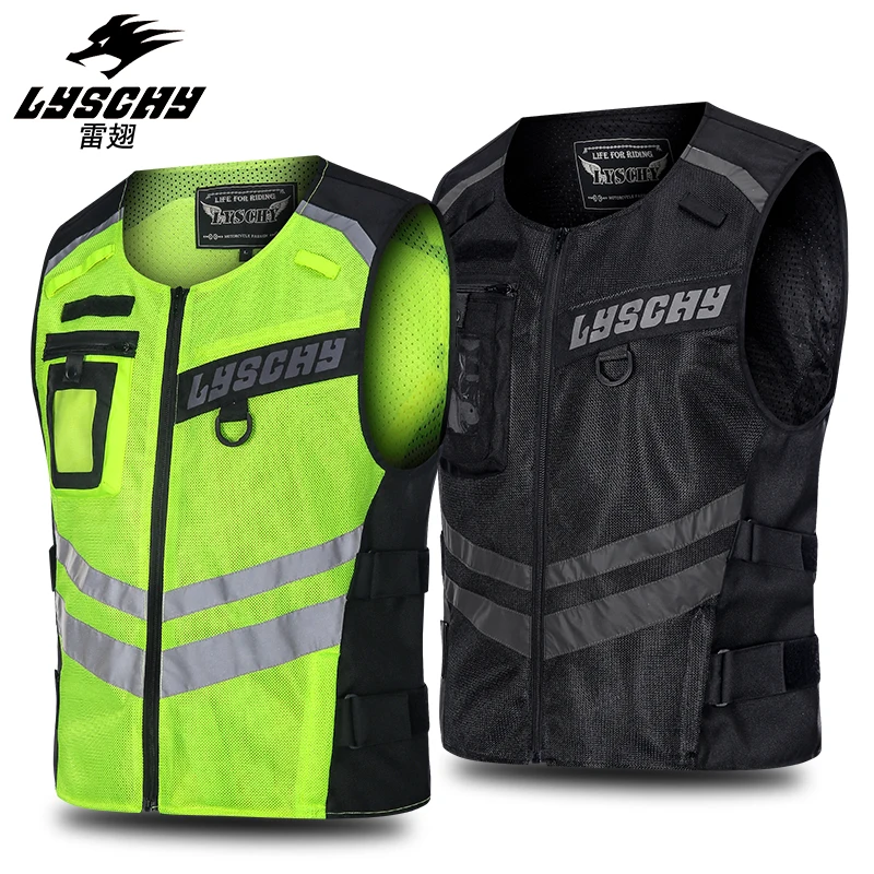 LYSCHYReflectiveRidingVestBreathableMeshVestBlackFluorescent