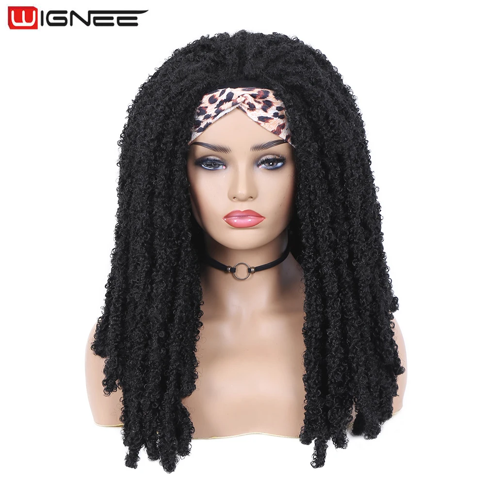 Headband Wig Braided Wigs Butterfly Locs Crochet Hair Black Wig Curly Headbands For Women Cosplay Daily Life Synthetic Wigs