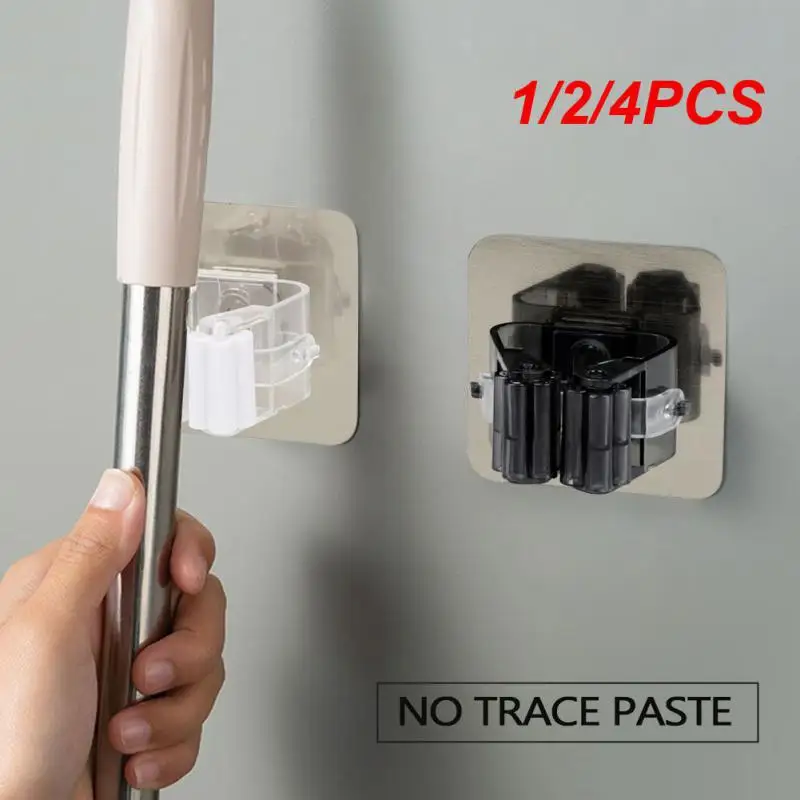 1/2/4PCS Bathroom Multi-Purpose Hooks Mop Organizer Holder Rack Punch-free Brush Broom Hanger Strong Hook Kitchen Storage