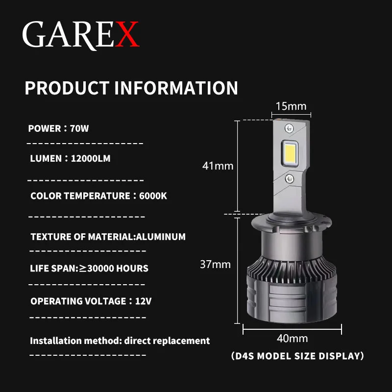 D2S D3S LED Car Headlight 70W 12000LM Auto lamps D1S D4S D5S D8S 12V Lights Replace Original Vehicle Xenon Bulbs CANbus No Error
