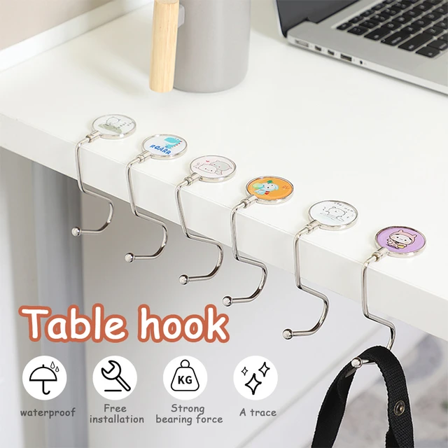 Creative Portable Metal Foldable Bag Purse Hook Handbag Hanger Purse Hook  Handbag Holder Shell Bag Folding Table Hook 10 Colors - AliExpress