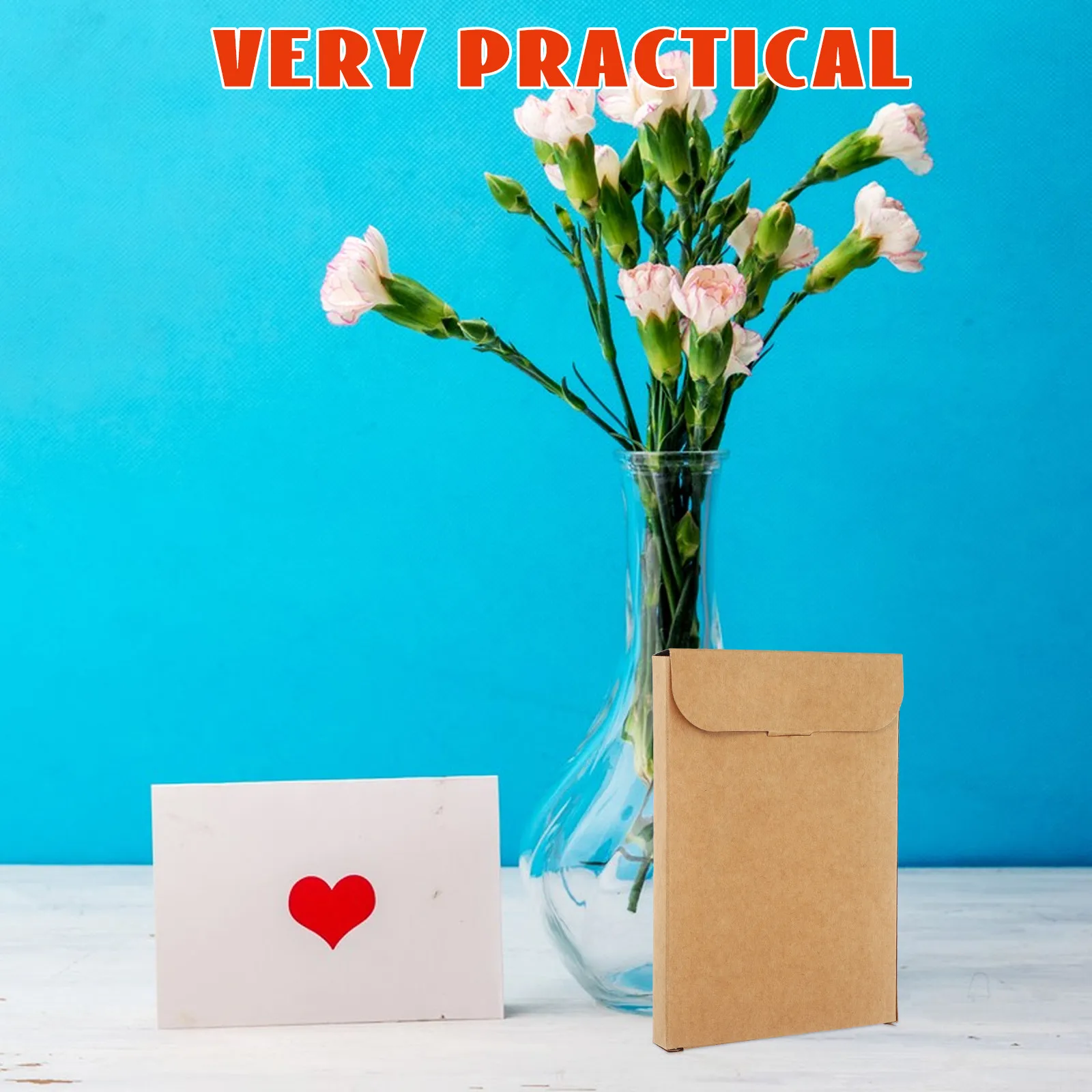 20개 프리미엄 크라프트 종이 카드 상자 소규모 비즈니스 문구류 조직 선물 프레젠테이션을 위한 튼튼한 엽서 포장 상자