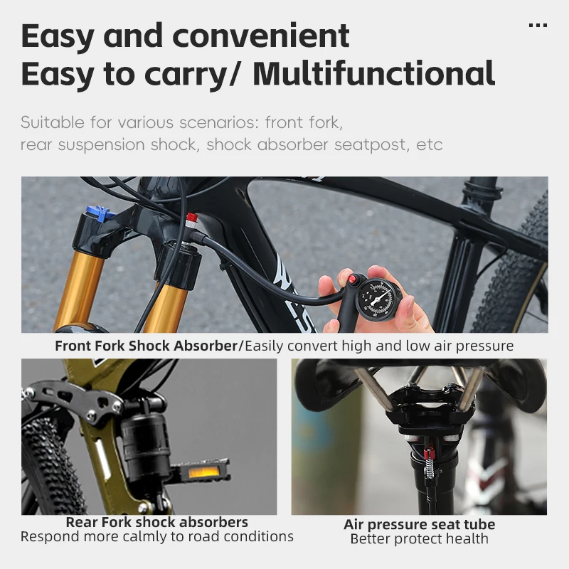 400PSI Bike Shock Pump with Gauge 6