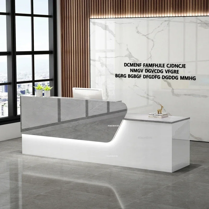 Light Luxury Reception Desks Office Front Desk Reception Counter Modern Commercial Small Office Furniture Hair Shop Bar Counter
