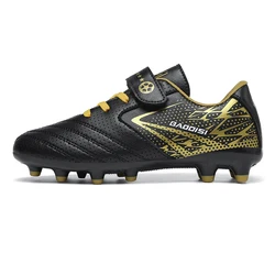 Youth Soccer Cleats - Athletic Outdoor Football Boots - 30 (616 - FG - Black Gold)