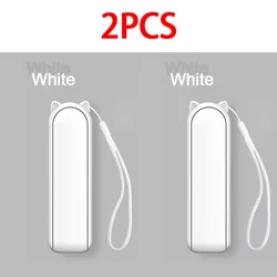 Compact Rechargeable High - Power Portable Fan with Foldable Design (2pcs White)