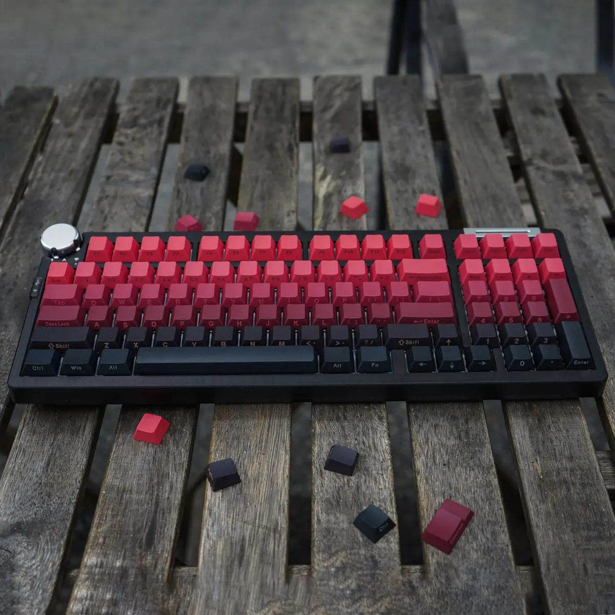 専用 sp. Black herrykafa+lic dark red 136 Key Red Black Cherry Profile Side Print PBT keycaps Double