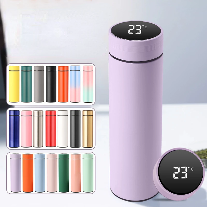Temperature Display Insulated Vacuum Flask Replaceable Battery Thermos Cup Double Wall Steel Water Bottle Sports Thermos Bottle 1