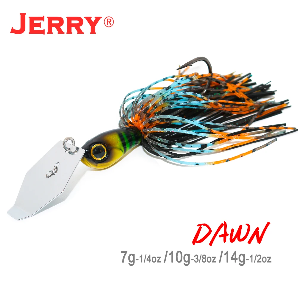 Jerry Dawn 1/4oz 3/8oz 1/2oz Chatterbait Bladejig Bass Fishing Lures  Spinner Bait Silicone Skirts Vibration