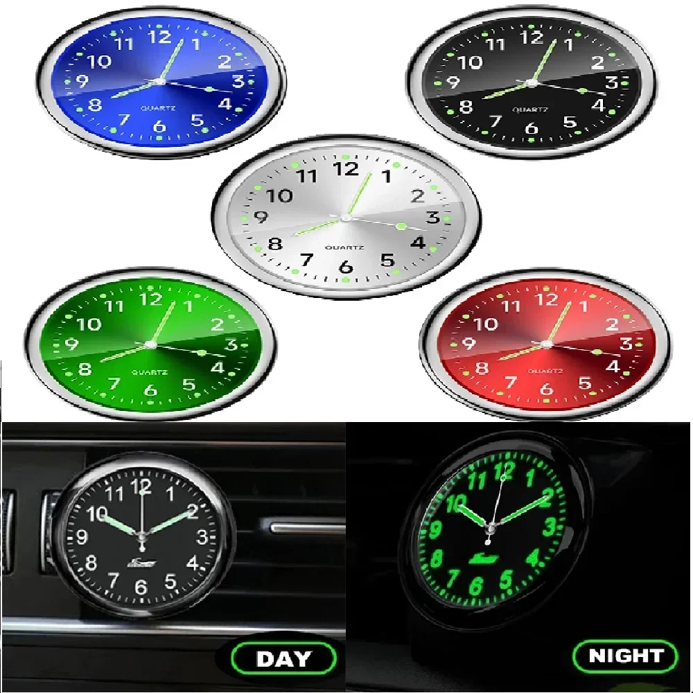 Luminous Quartz Analog Car Dashboard Clock Stick-On Decorative Time-Telling Easy-to-Read Night-Vision Compact car clock