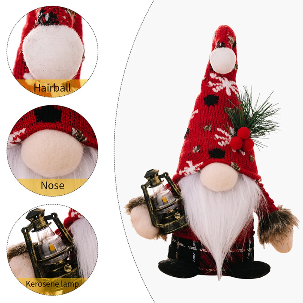 1Pc Santa Claus Ornament Decoration Christmas Gnome Doll New Year Christmas Gift Couple Ornament Walking Stick Christmas Dolls