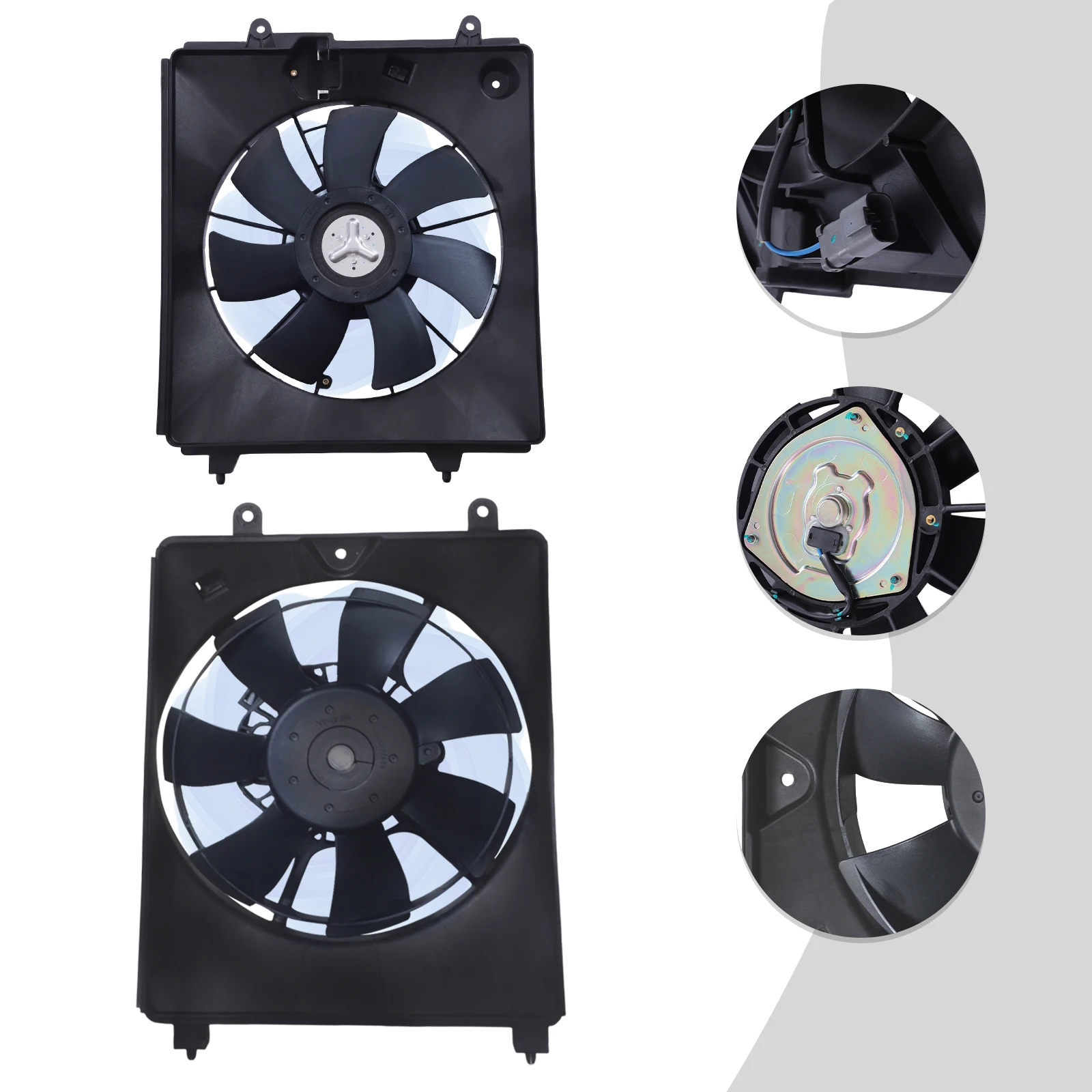 12V New Cooling Fan Assemblies Driver & Passenger Side RH for Honda Civic, Strong Heat Dissipation Capacity