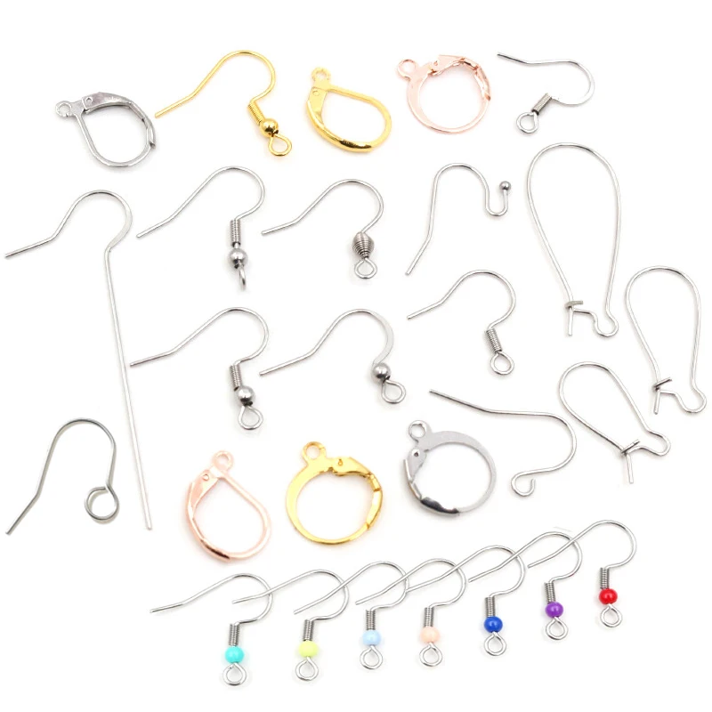 Never Fade) High Quality 316 Stainless Steel DIY Earring Findings Clasps Hooks  Jewelry Making Accessories Earwire