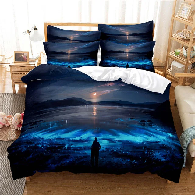 Fantasy Scenery Beach Bedding Set Night 