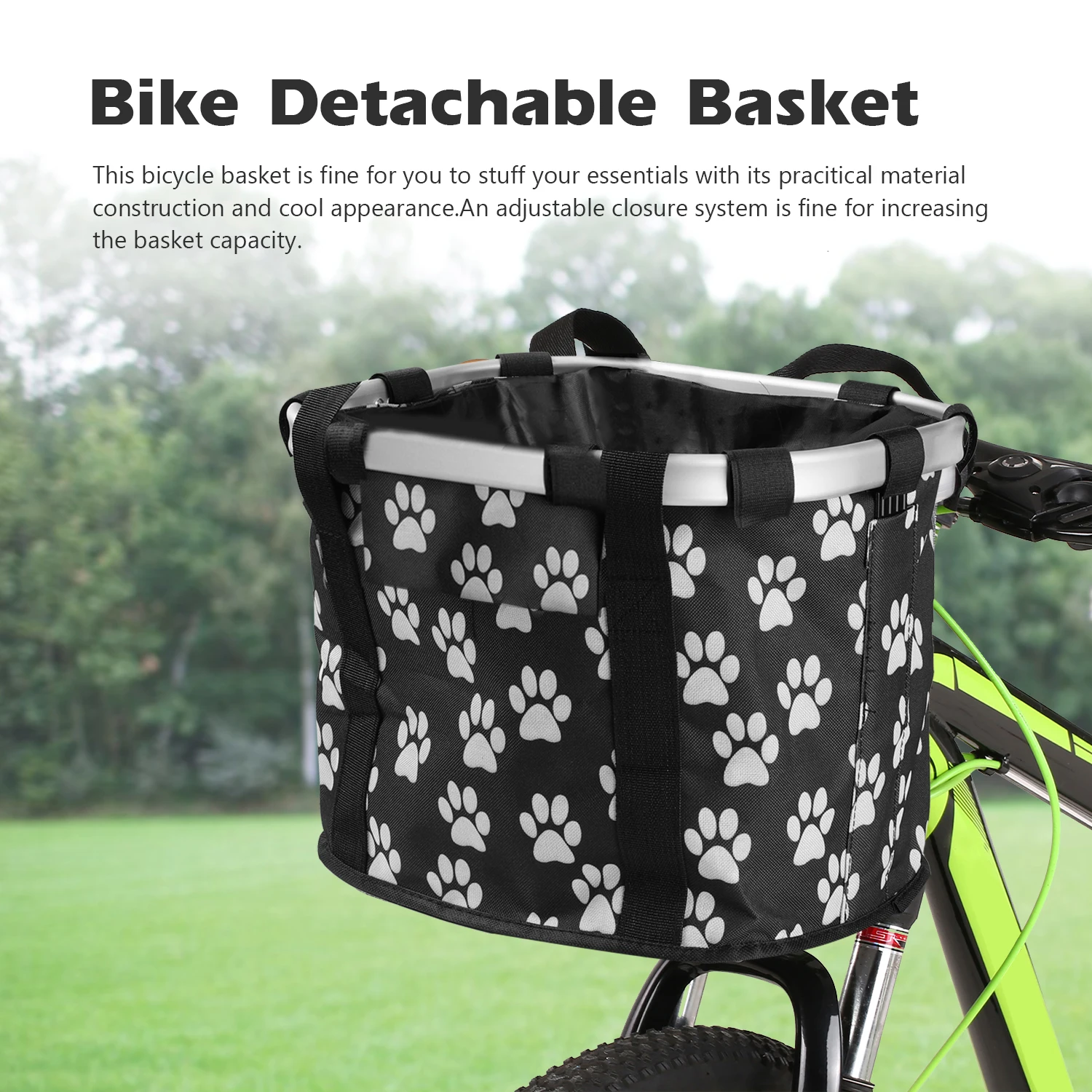 New Mountain Bike Front Basket Bicycle Pet Carrying Bag Foldable and Detachable Bicycle Basket Portable Bicycle Basket