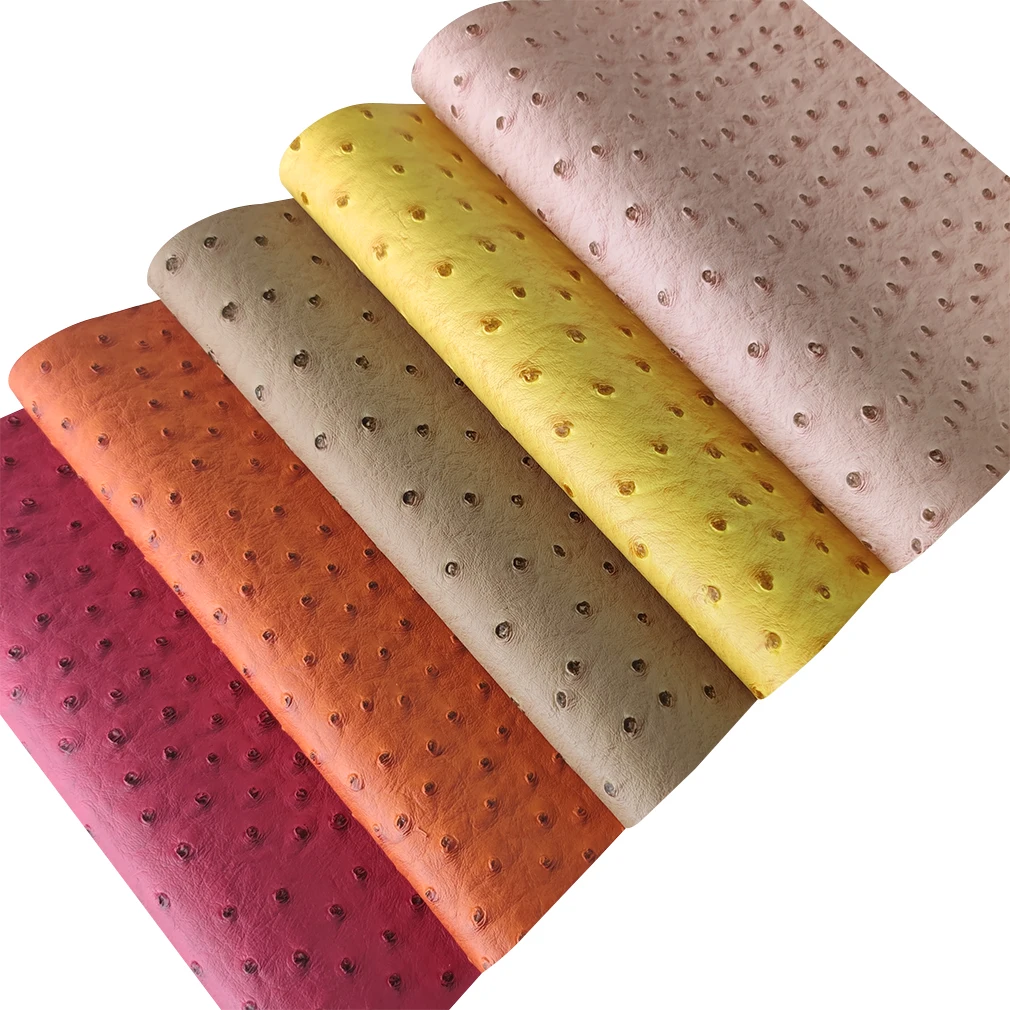 

Ostrich Pattern Metallic Luster Faux Leather Sheets Fabric for Bow Bag Cushion Sofa Craft DIY Materials Soft Leatherette30*135CM