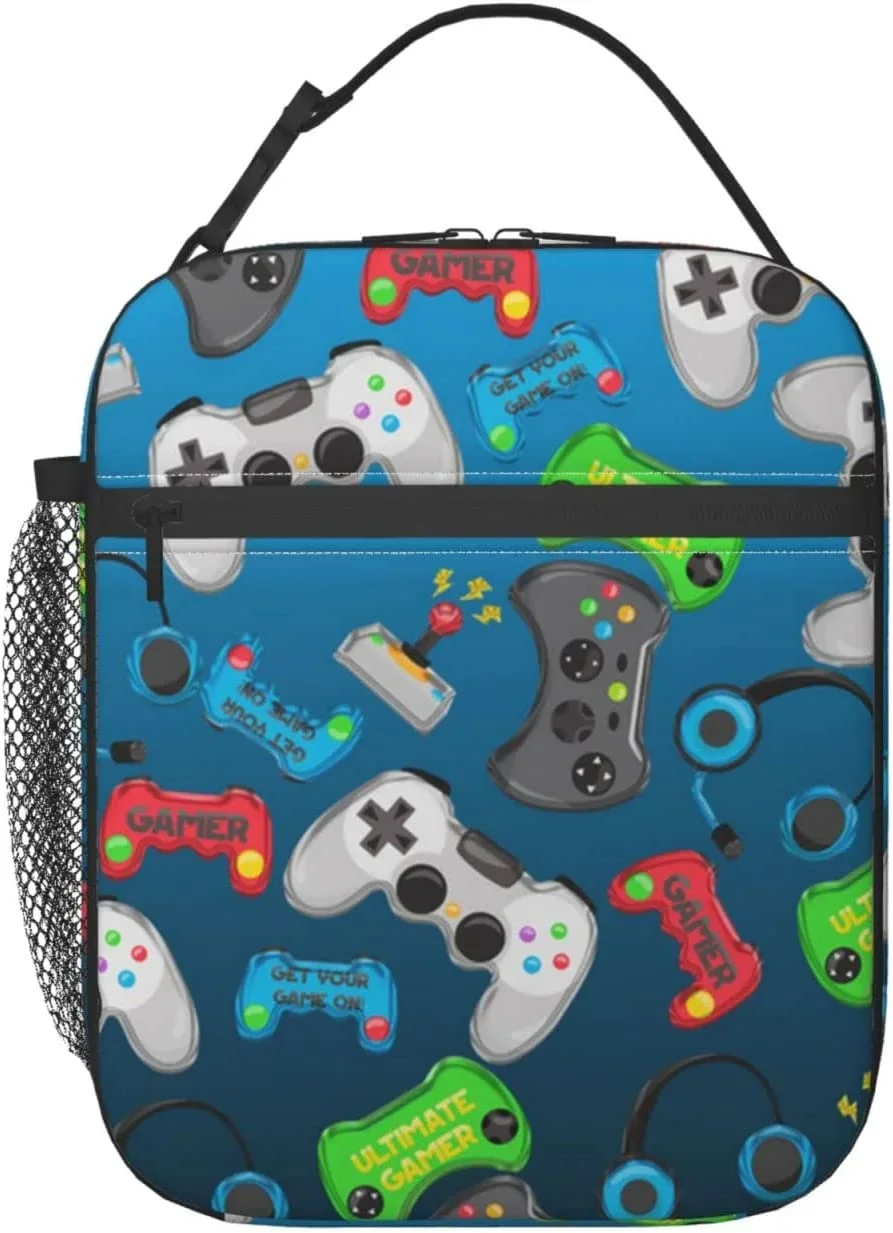 Video Game Controller Lunch Box Insulated Lunch Bag for Women Men Thermal Bento Box Adult
