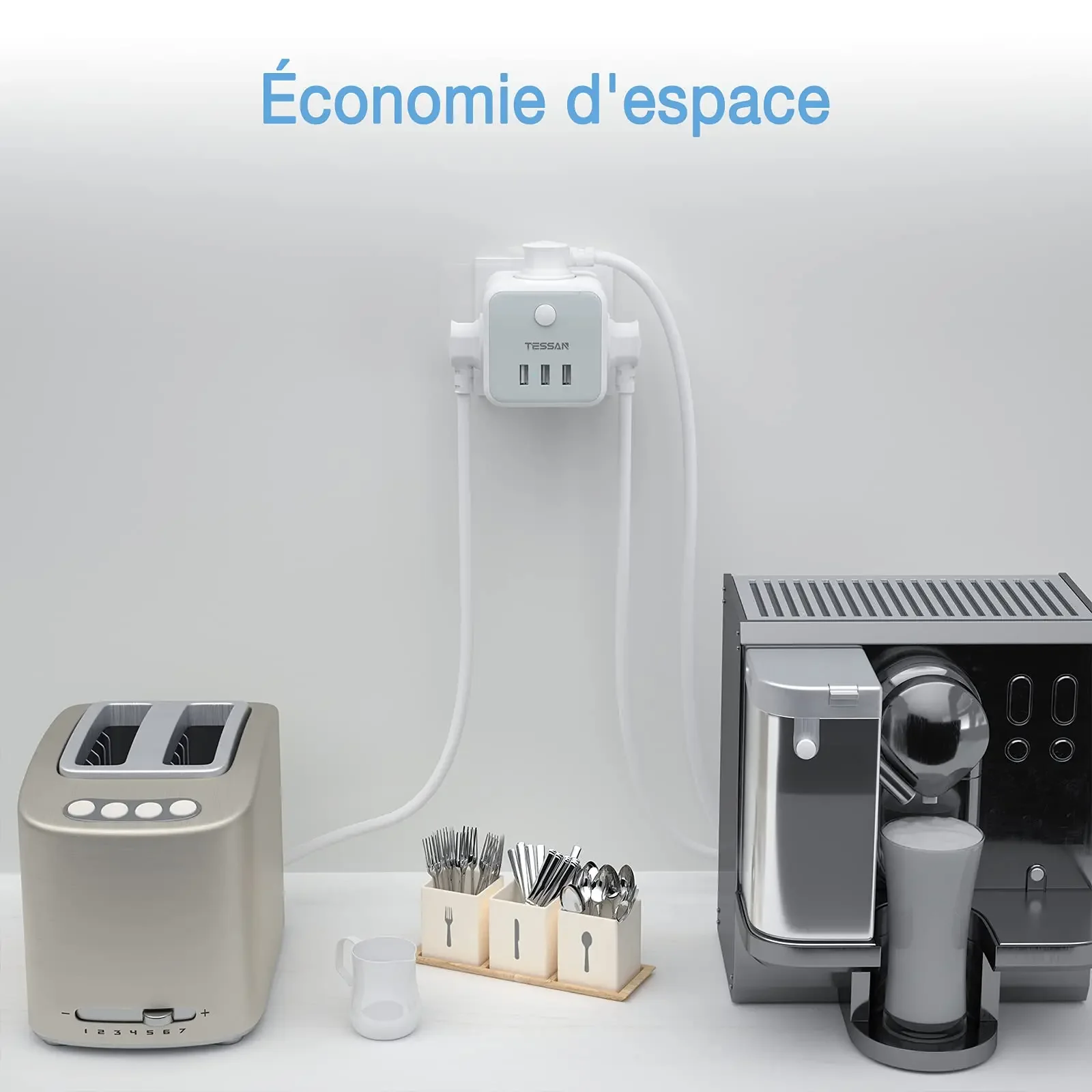 TESSAN Multi USB Socket Extender 3 French Outlets 3 USB Ports Electrical Wall Socket Adapter For Home plug adapter,electrical socket,power socket,power plug adapter,wall socket extender