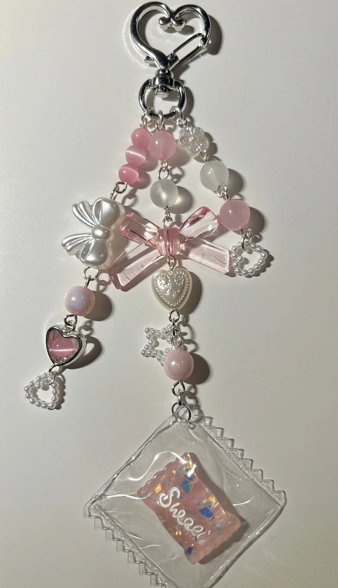 핑크 캔디 폰 참 Y2K Coquettish 동화 키 체인