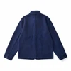 Vintage French Indigo Cargo Jacket Men Autumn Winter New Lapel Multi-pocket Blue Dyed Tooling Jacket Retro Casual Cardigan Coat 3