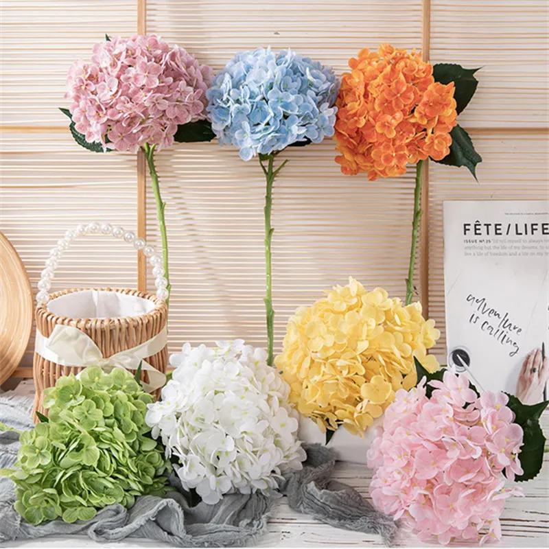 Luxury INS Real touch Hydrangea big flower fall decoration artificial