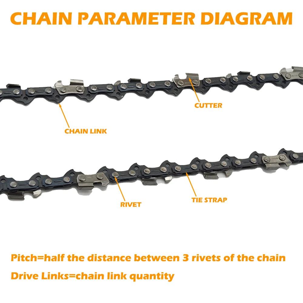 1/2/3pcs 14 Inch Chainsaw Chain .050" Gauge 3/8" LP Pitch 50 Drive Links for STHIL MS180 MS181 MS193 MS211 MS231 MS201 MS201T 5